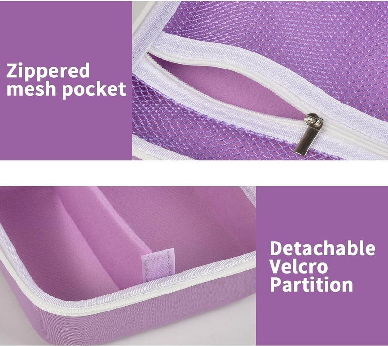 ALKOO Case Compatible with NIIMBOT B21 / B1 Label Maker Wireless Thermal Label Printer, Holder for Inkless Label Maker & Labeling Tapes Refills, with Mesh Pocket for Cable Accessories (Purple) - Image 4